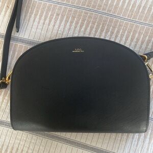 A.P.C. Demi-Lune Textured Crossbody Bag